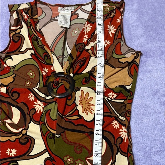 Speechless Red and Brown Floral Midi Dress - Picture 5 of 7